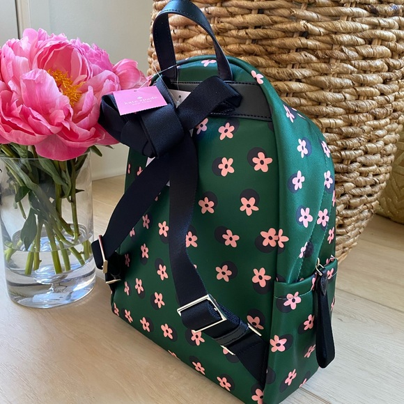 Kate Spade Chelsea the little better floral backpack. Green pink flowers nylon - Picture 11 of 11